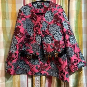 Abbey Glass Floral Pink and Gray Matching Set
